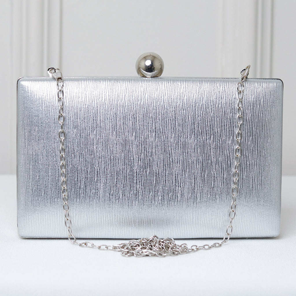 CLUTCH TEXTURA LINHAS FORMATO RETANGULAR FECHO ESFERA