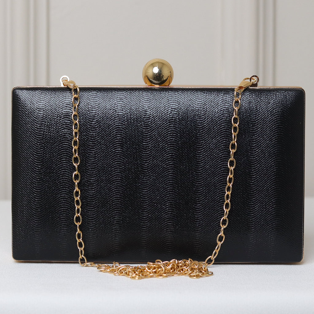 CLUTCH TEXTURA LINHAS FORMATO RETANGULAR FECHO ESFERA