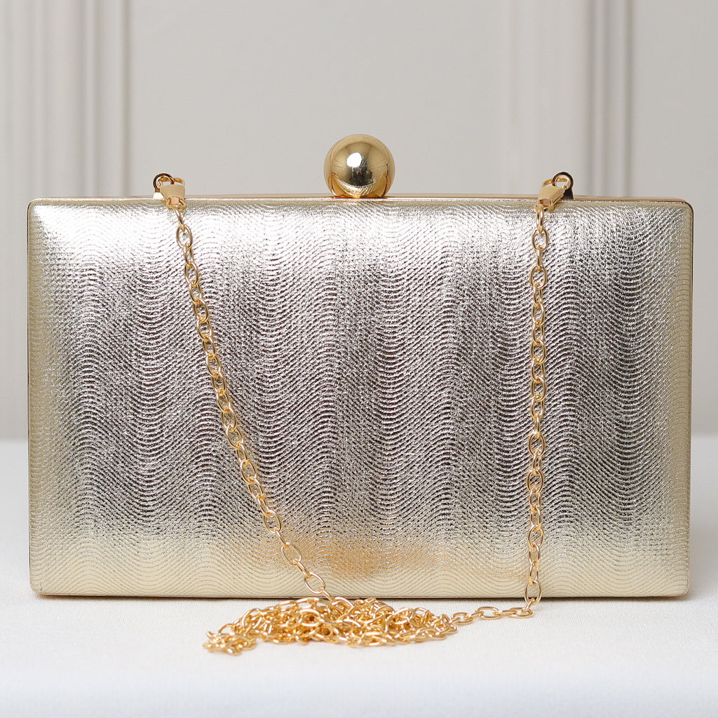 CLUTCH TEXTURA LINHAS FORMATO RETANGULAR FECHO ESFERA
