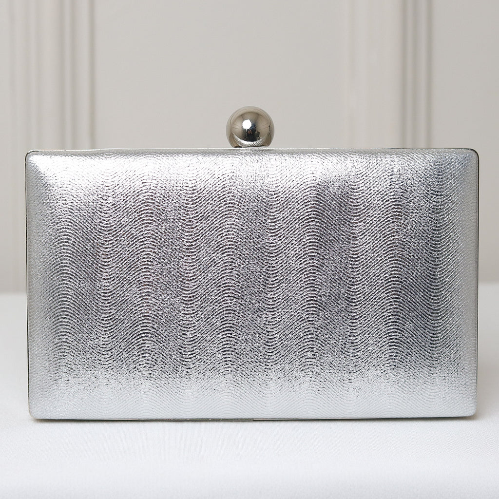 CLUTCH TEXTURA LINHAS FORMATO RETANGULAR FECHO ESFERA