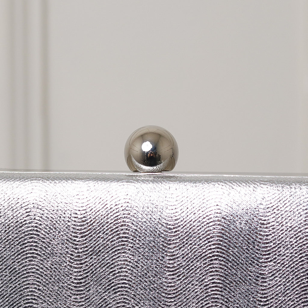 CLUTCH TEXTURA LINHAS FORMATO RETANGULAR FECHO ESFERA