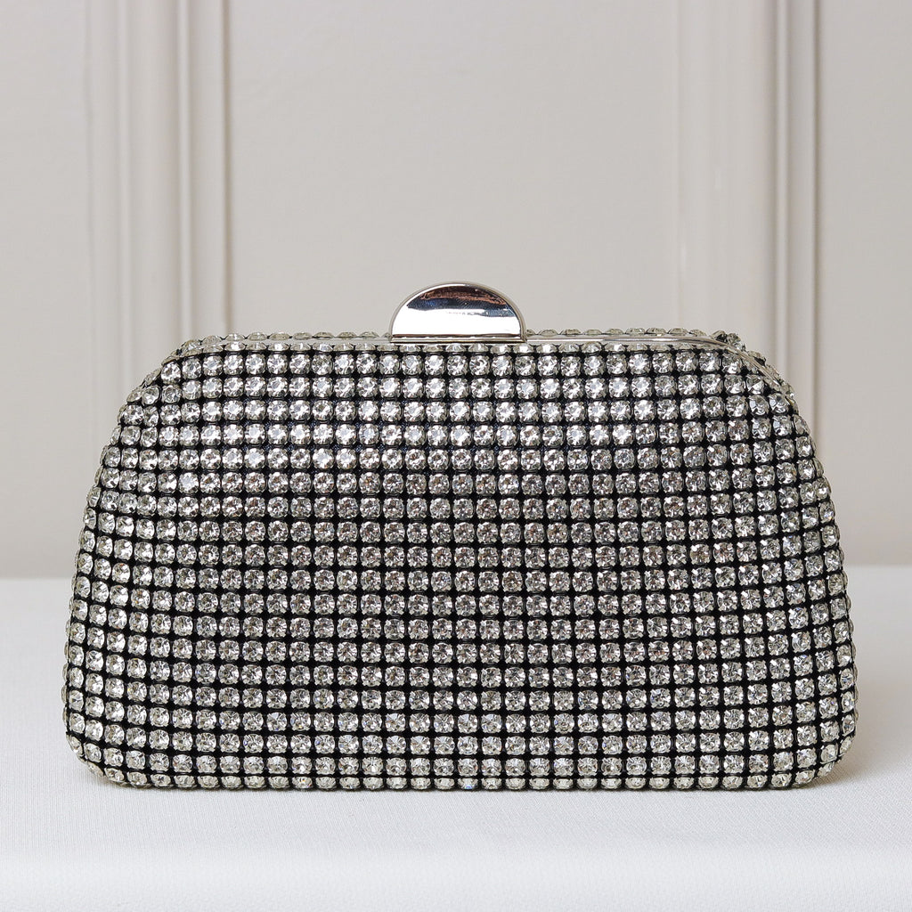 CLUTCH ONIX/PRETO/DOURADA/PRATA/BRONZE BRILHO TEXTURA STRASS FUNDO BRILHO FORMATO OVAL FECHO RETO