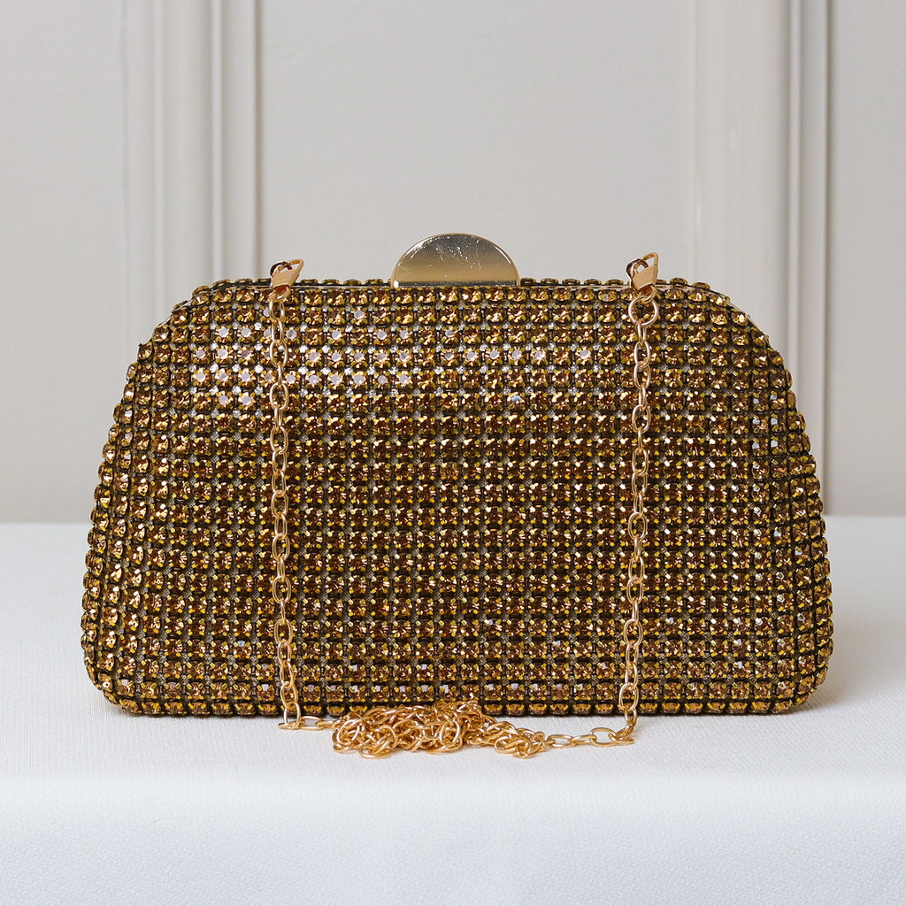 CLUTCH ONIX/PRETO/DOURADA/PRATA/BRONZE BRILHO TEXTURA STRASS FUNDO BRILHO FORMATO OVAL FECHO RETO