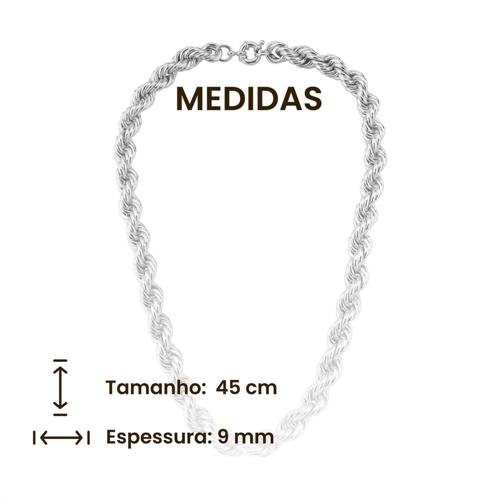 COLAR CORRENTE DOURADA/PRATA/MISTURA DE BANHOS LISA ELOS TORCIDA
