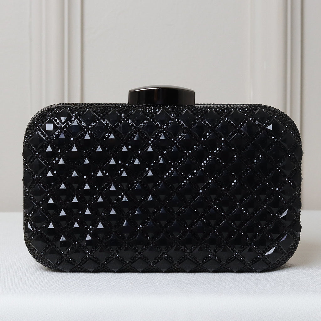 KIT FESTA: CLUTCH  TECIDO PRETA + BRINCO FESTA GOTA PRETO
