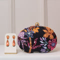 KIT FESTA: CLUTCH  BORDADA LARANJA + BRINCO FESTA GOTA LARANJA